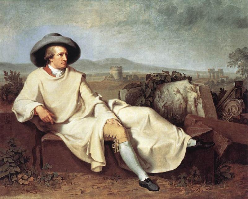 TISCHBEIN, Johann Heinrich Wilhelm Goethe in The Roman Campagna iuh oil painting image